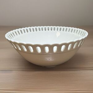 Ralph Lauren Pavilion Serving Bowl 11” White Scalloped Reticulated Old Money